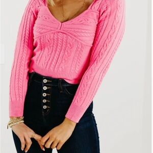Lush Maxine Cable Knit Sweater for Valentine’s Day
